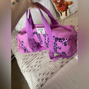 VS Pink weekend duffel bag purple and cheetah